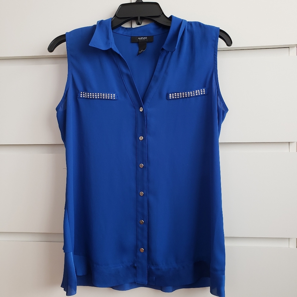 Alfani Royal Blue Studded Sleeveless Top